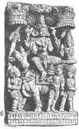 Sziwa z Parvati na Nanda, świętym byku (Musée Guimet.)