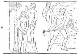 Mit o Prometeuszu na pewnym Sarkofagu. I. Deukalion i Pyrra, nadzy i nieobyci z używaniem ognia.