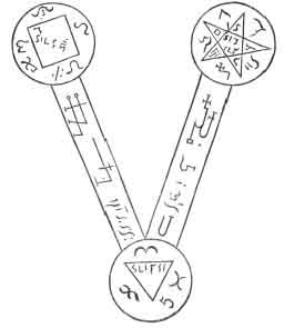 Virgulta Divina. (Zgodnie z  /Pneumatologia occulta/. Ta różdżka do wróżenia musiała być wykonana z miedzi lub mosiądzu.)