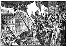 Papież Urban V ogłaszający bullę. In Caena Domini, 1362 rok,
Potępienie Heretyków.